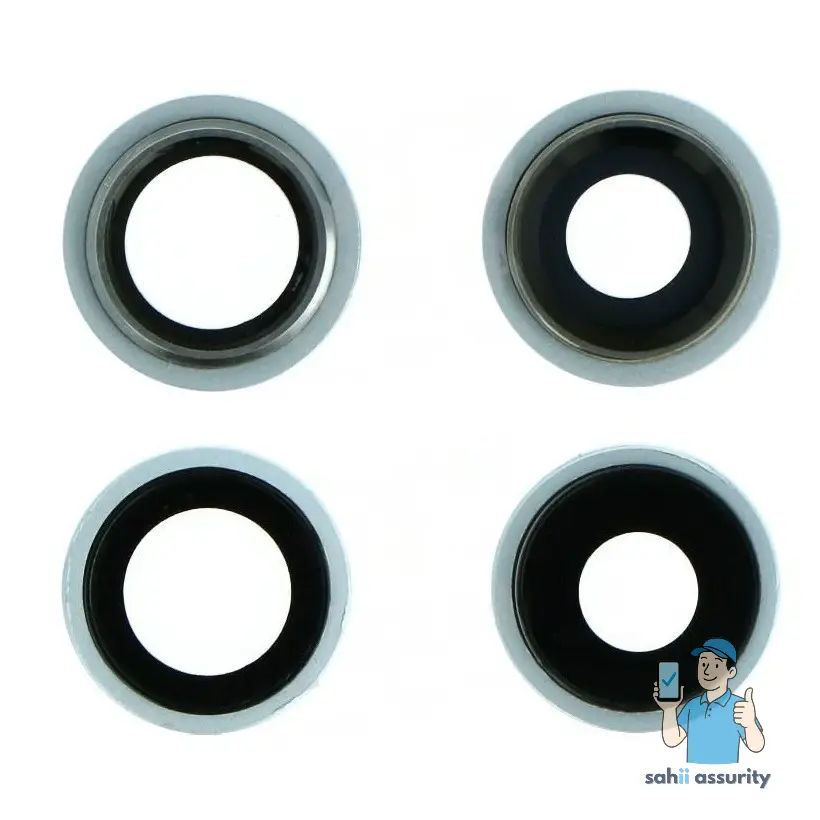 Camera Lens Glass with Frame for Apple iPhone 11 White